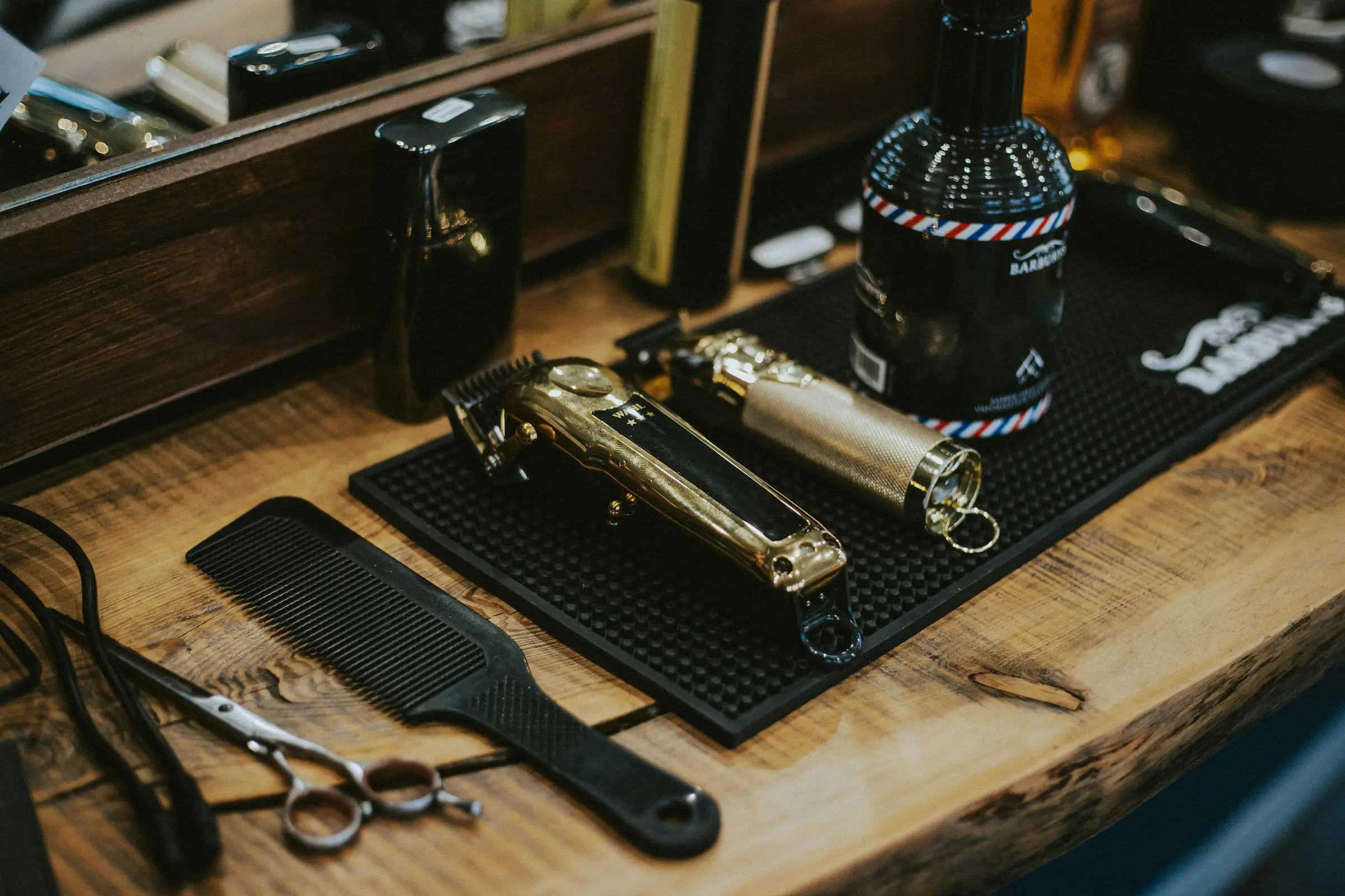 Barber tools and clippers at Mana Fade Barber Studio in Hobart